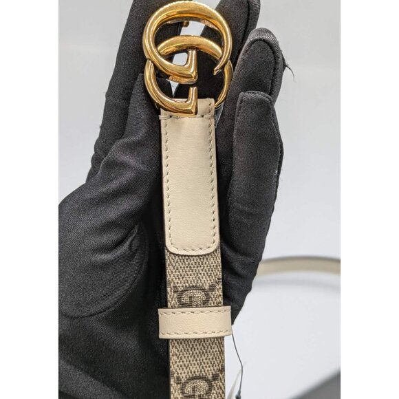 Gucci Women’s GG Marmont Supreme Canvas & Leather Thin Belt Ebony/White 120cm 40 main image 10